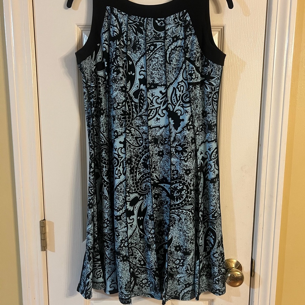 Black and Blue Paisley Dress